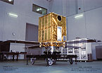 photo of Ginga satellite in the clean room