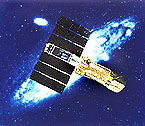 artist conception of ASCA satellite in orbit