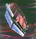 artist conception of Einstein satellite in orbit