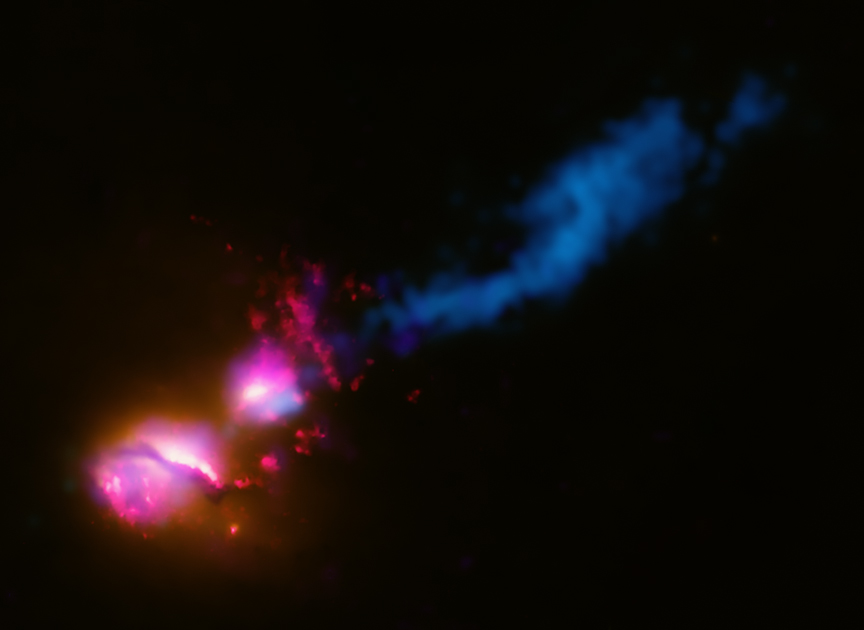 3C321 blasting neighboring galaxy