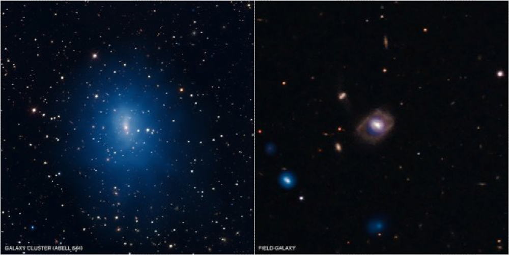 composite X-ray and optical images of galaxies used in a recent study of supermassive black holes. 