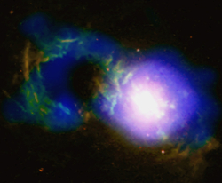 X-ray, optical and radio image of the Teacup galaxy