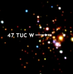 Chandra image of 47 Tuc W, a double star system consisting of a normal star and a neutron star