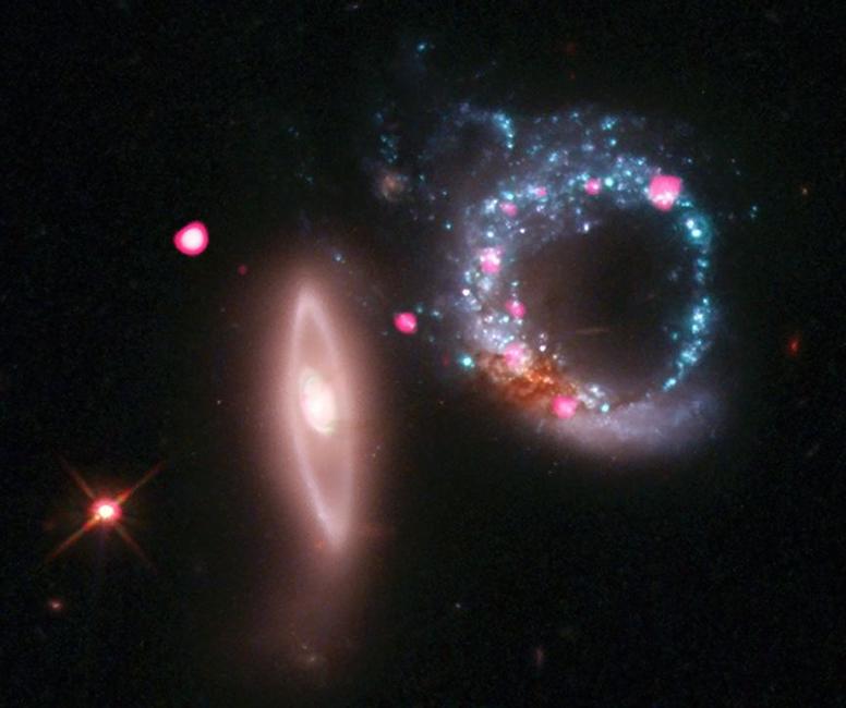 X-ray/optical image of Arp 147, showing ring of black holes