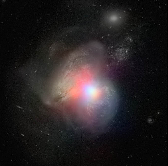 Optical HST image and NuSTAR hard X-ray image of Arp 299