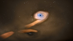 Artist rendition of a supermassive black hole binary system