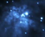 Composite X-ray, optical and IR image of M82 and center (inset)