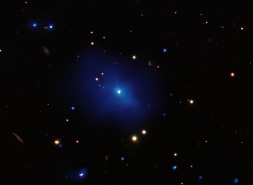 Chandra+optical image of galaxy cluster associated with 3C 186