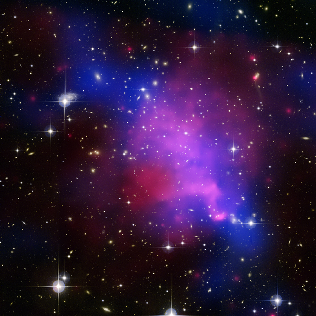 Optical, Lensing and Chandra X-ray image of Abell 520
