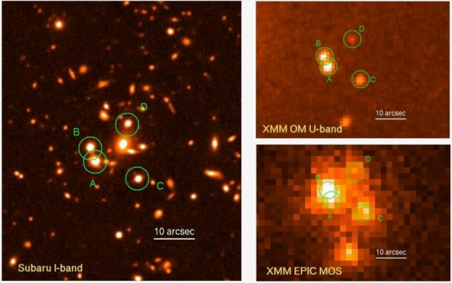 Subaru and XMM images of gravitation lens SDSS J1004+4112
