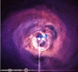 A frame from the sonifcation of the X-ray emission around the supermassive black hole in the Perseus Cluster