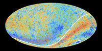 Planck all sky cosmic microwave background map highlighting the spatial anomalies