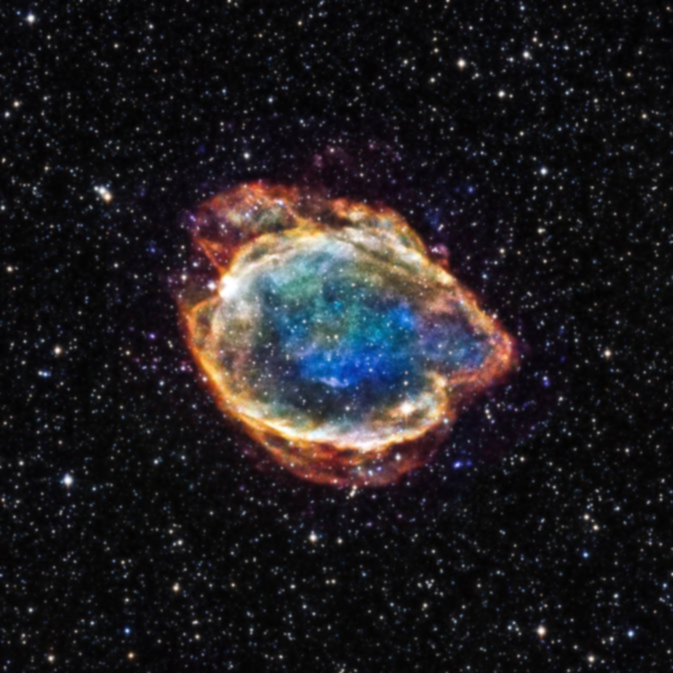 3-color X-ray image from Chandra of G299.2-2.9 plus 2MASS IR image