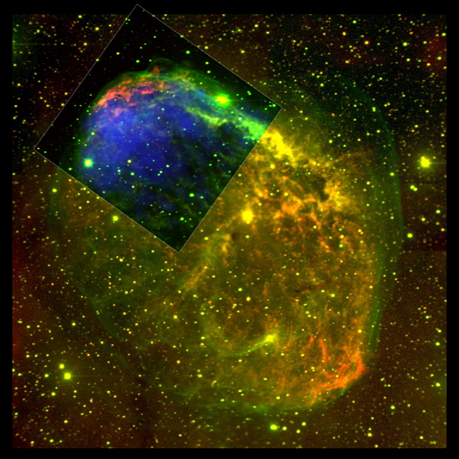 CHANDRA and Optical image of NGC 6888 nebula