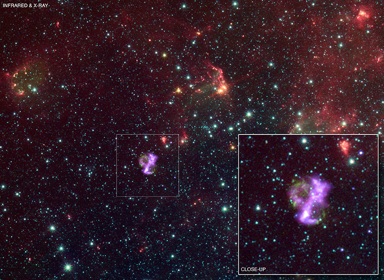 IR and X-ray image of SNR 0104-72.3