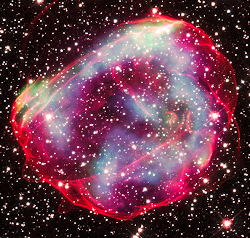 Composite X-ray and optical image of the supernova remnant SNR 0519 in the Large Magellanic Cloud