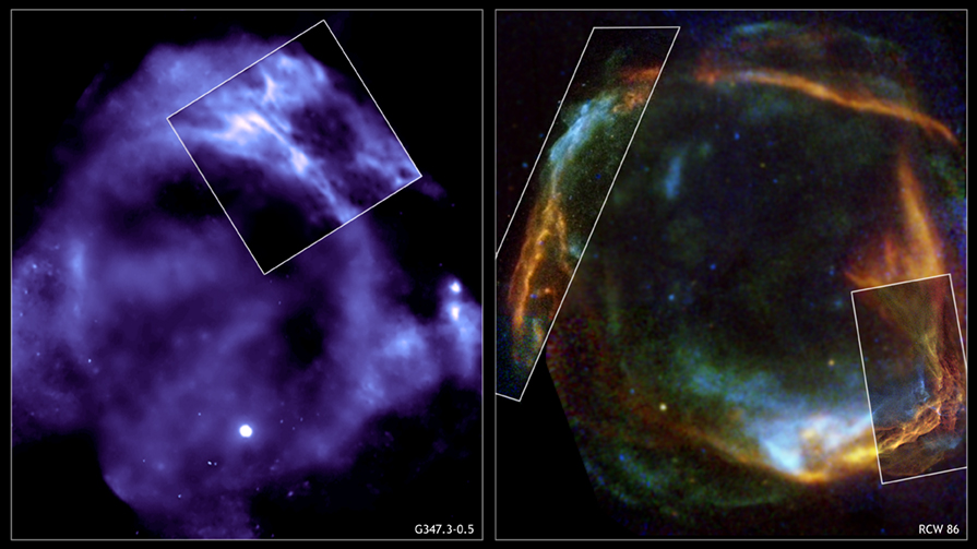 Chandra and XMM-Newton observations of 2 supernova remnants