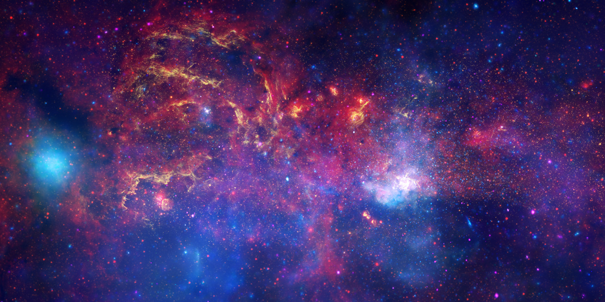 IR, Optical and X-ray mosaic of the Galactic Center