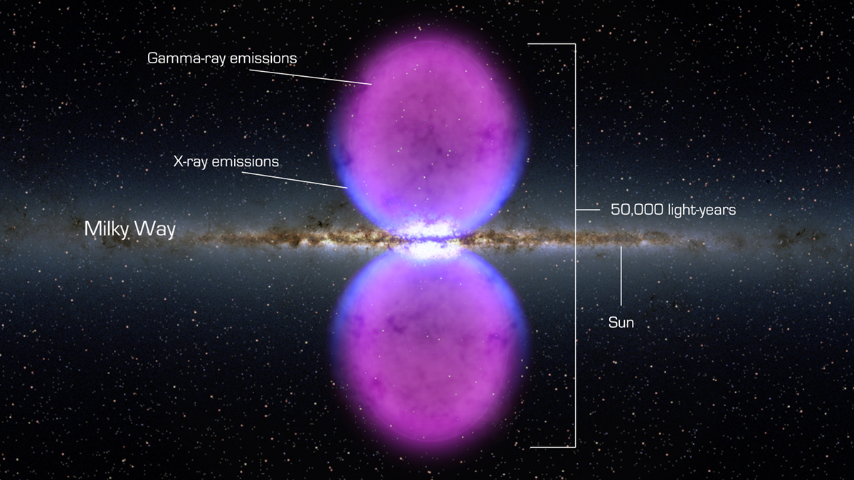 Artist Impression of Giant Gamma-ray bubbles