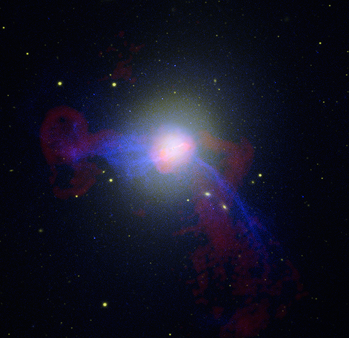 Composite View of giant elliptical M87
