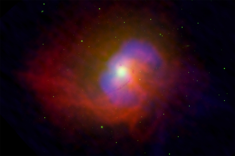 X-ray, Infrared and Radio image of NGC 4696