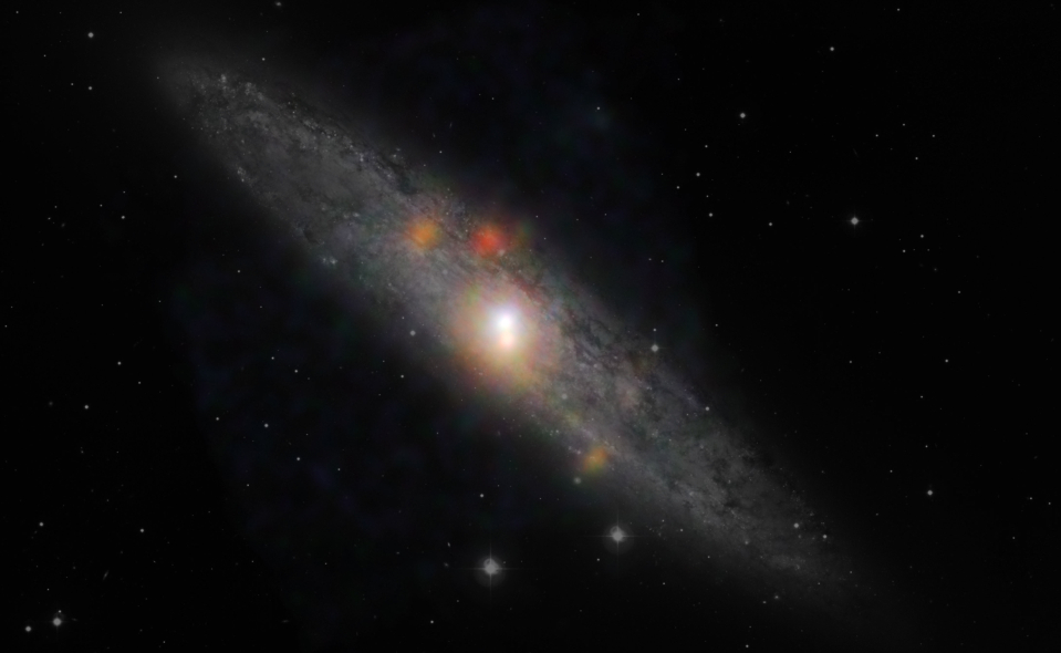 Composite NuSTAR high energy and optical image of the Sculptor galaxy