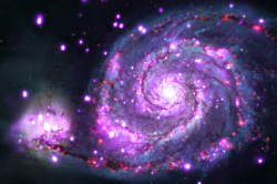 Million-second Chandra X-ray image, and Hubble Space Telescope image of the Whirlpool Galaxy
