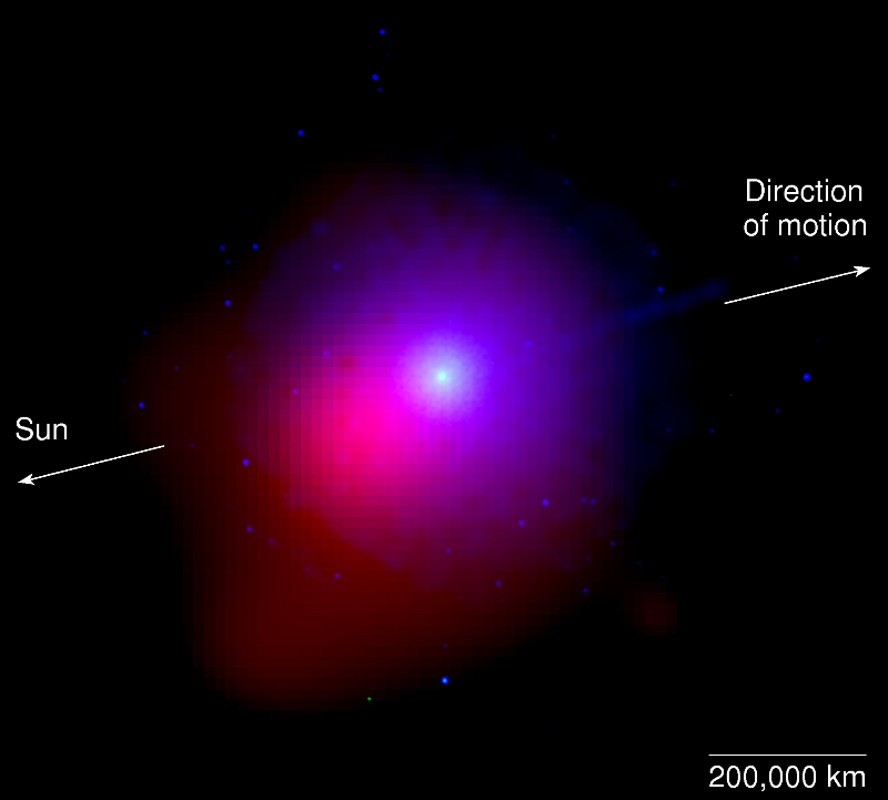 Swift UV/X-ray image of Comet Lulin
