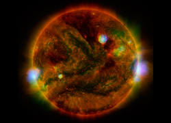 NuSTAR and Hinode X-ray image plus SDO UV image of the Sun