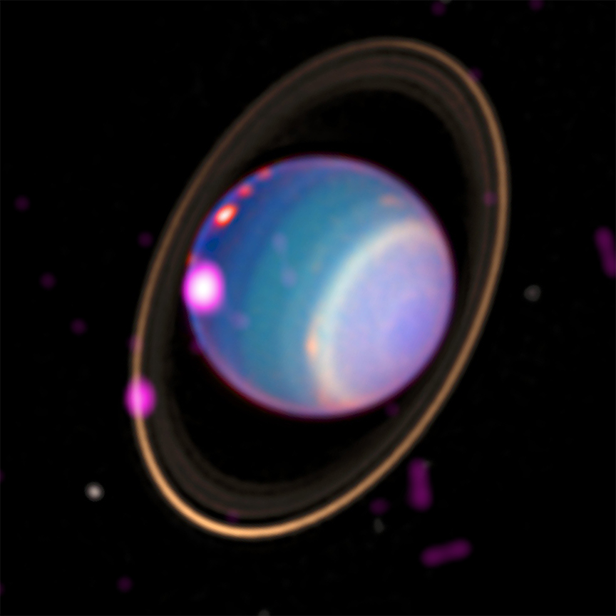 Chandra X-ray and Keck optical image of Uranus