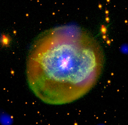 X-ray and optical image of planetary nebula Abell 78