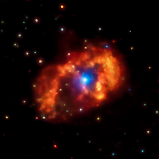 Chandra energy-coded X-ray image of eta Carinae