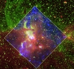Chandra, IR and optical composite of NGC 3576
