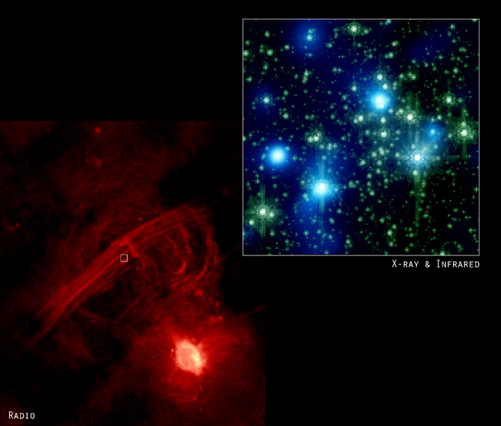 Multiwavelength images of the Galactic Center near the Quintuplet cluster