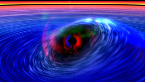 Artist conception of twisted spacetime near a black hole