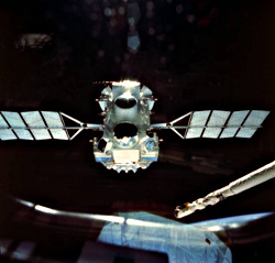 Release of CGRO from the shuttle bay on April 7, 1991