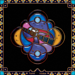 The Fermi Gamma-Ray Space Telescope (stained glass illustration)