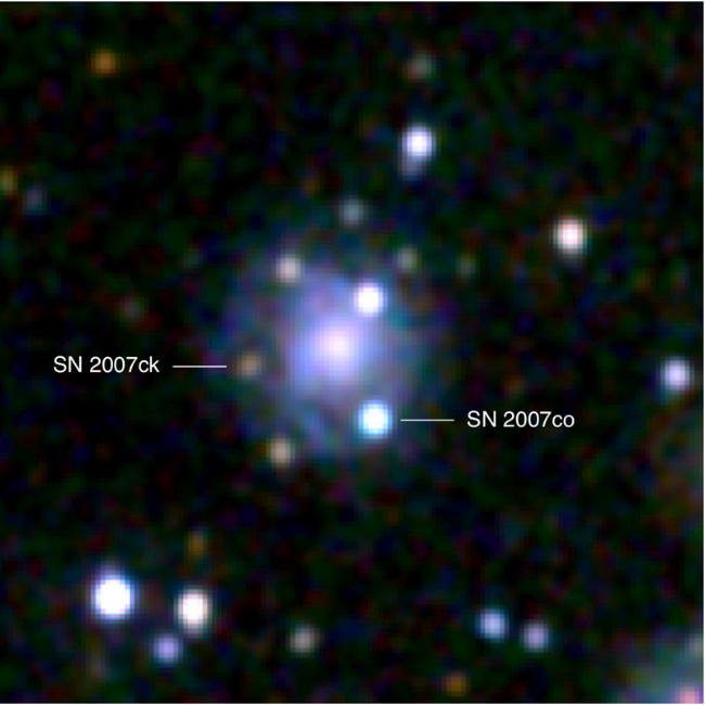 Swift/UVOT image showing double SN in MCG +05-43-16