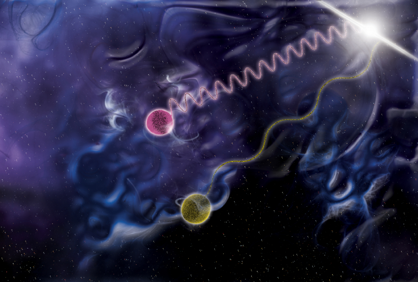 Artist interpretation of photon race observed by Fermi