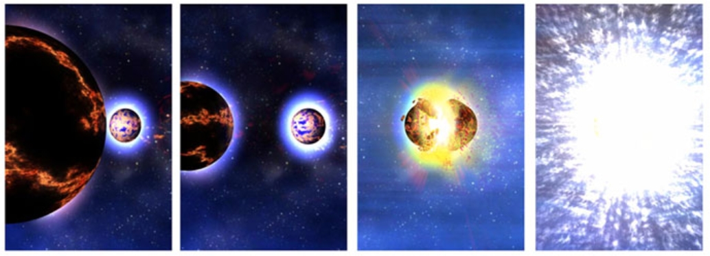 illustration of a neutron star binary merger