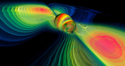 Numerical simulation of two merging black holes