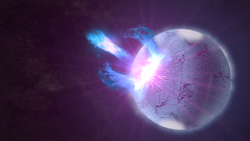 Artist conception of neutron starquake