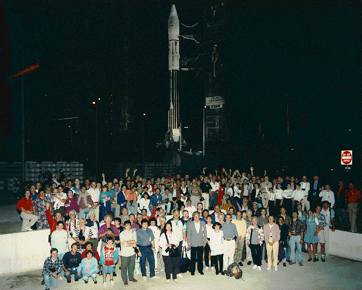 Group of people at the launch site.