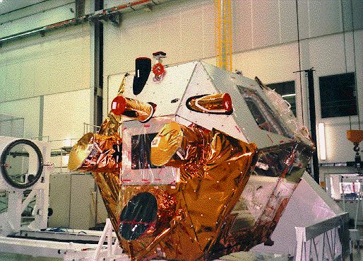 Bepposax in the clean room. Instruments are in view.