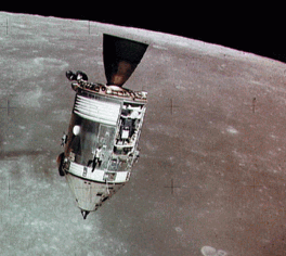 Photo of Apollo Endeavor orbiting the Moon