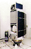 photo of HEAO-3 in the clean room