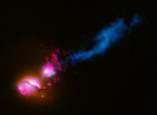 3C321 jet hitting neighbor galaxy
