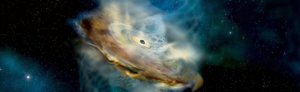 Artist impression of a changing accretion disk around a supermassive black hole
