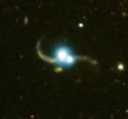 X-ray and optical image of a quasar-quasar collision