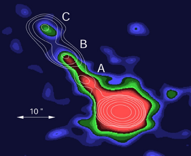 Chandra PKS 1127-145 + radio (VLA) contours
